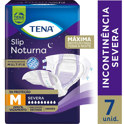 Fralda Geriátrica Tena Slip Noturna M com 7 Unidades