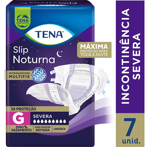 Fralda Geriátrica Tena Slip Noturna Tamanho G 7 Unidades