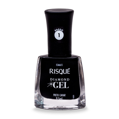 Esmalte Risqué Diamond Gel Preto Caviar 9.5Ml