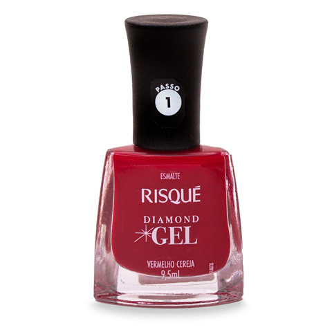 Esmalte Risqué Diamond Gel Vermelho Cereja 9,5ml