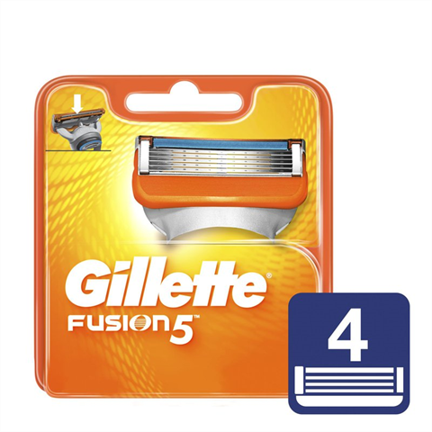 Carga Para Aparelho de Barbear Gillette Fusion Regular Com 4 Unidades
