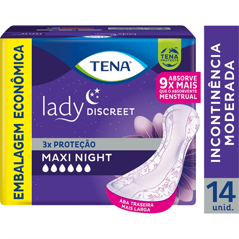Absorvente Para Incontinência Urinária Lady Discreet Maxi Night 14 Unidades