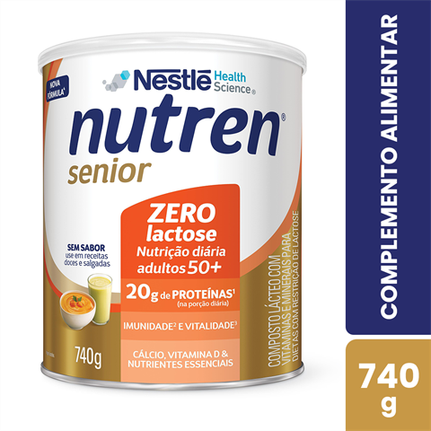 Complemento Alimentar Nutren Senior Zero Lactose Sem Sabor Com 740g