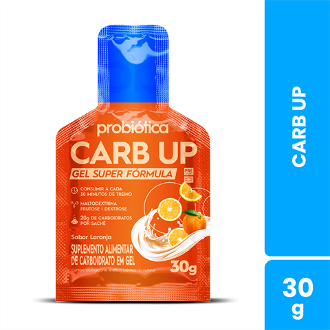 Carb Up Probiótica Gel Super Fórmula Sabor Laranja Com 10 Sachês De 30g