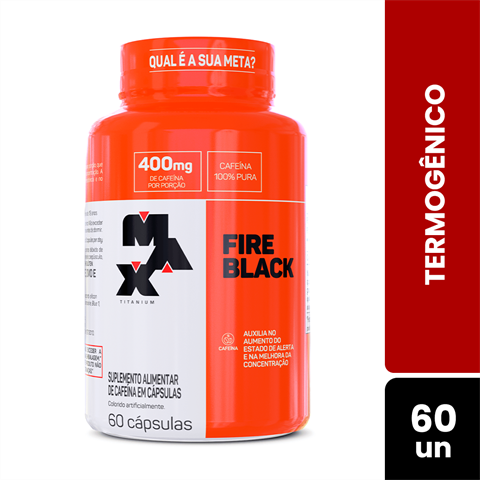 Termogênico Max Titanium Fire Black Com 60 Cápsulas